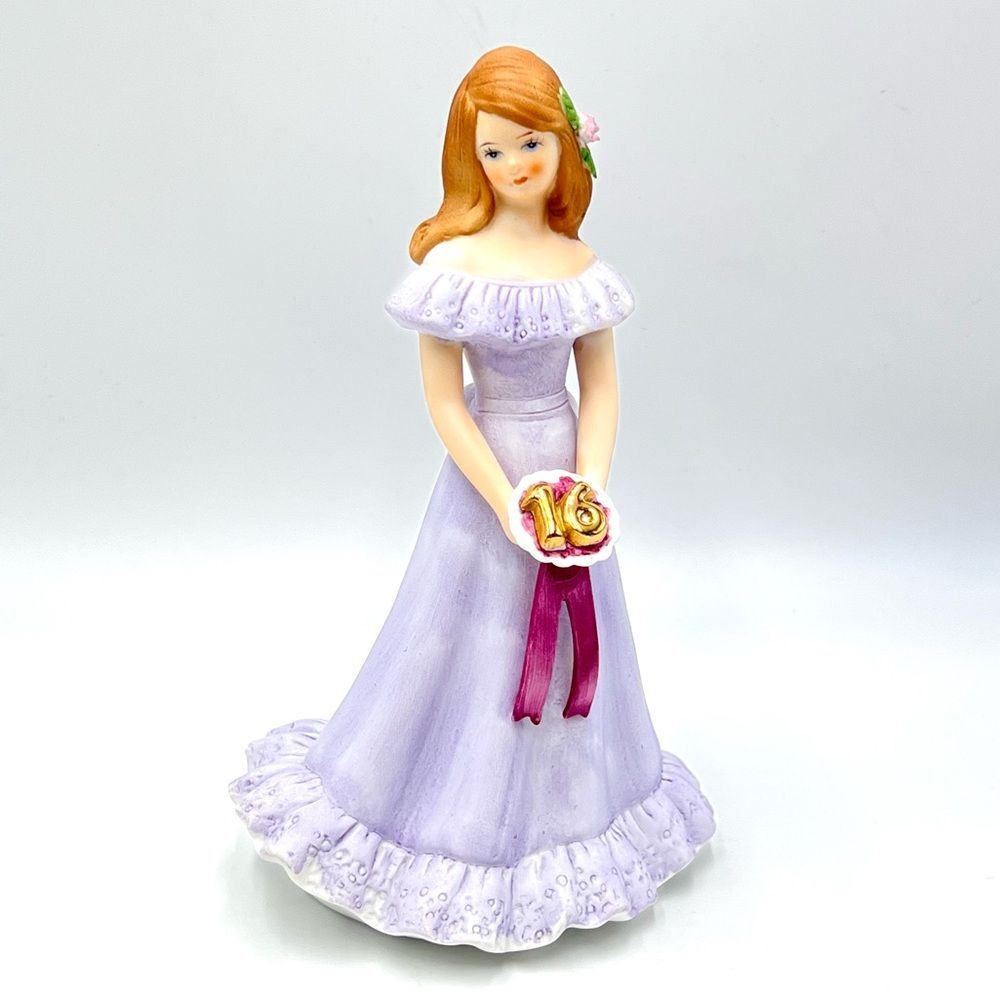 Vintage 1982 Enesco Growing Up Birthday Girls Sweet 16 Porcelain Figurine Girl